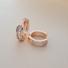 Серьги кольца дорожка ювелирная бижутерия коллекция "Дубай" покрытие позолота, вставка: фианиты, цвет: прозрачный, арт.213.466