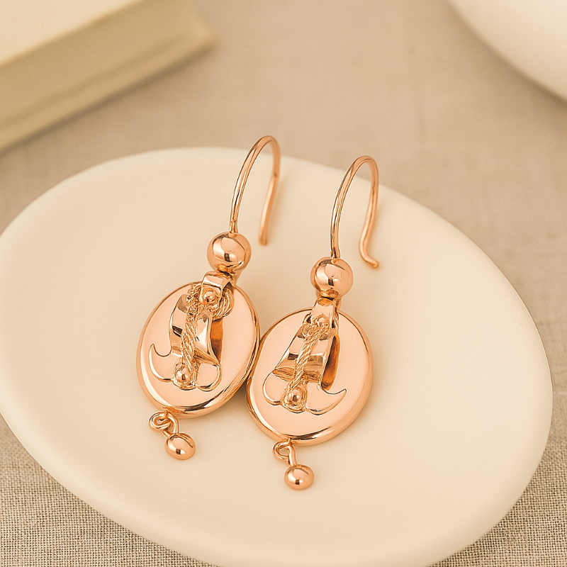 Серьги самовары ювелирная бижутерия коллекция "Дубай" покрытие позолота, арт.215.527